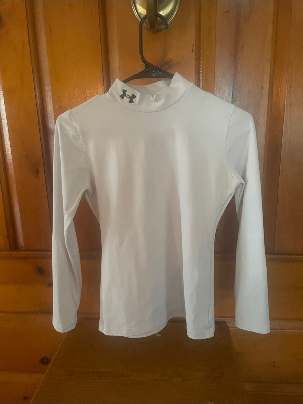 Under Armour Kids White Long-Sleeve Mock Neck Performance Top